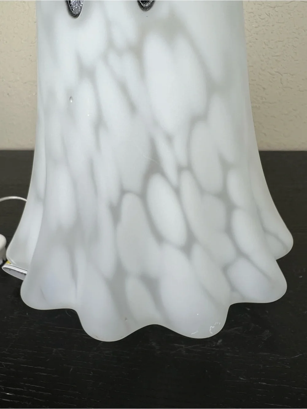 NEW 9” Frosted White Tortoise Glass Light Up Ghost Decor